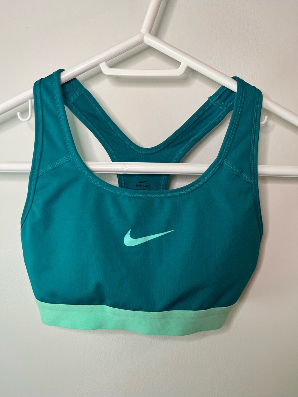 Nike Teal Sports Bra with Mint Band Dri-FIT Support